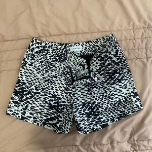 Calvin Klein Black and White Patterned Jean Shorts